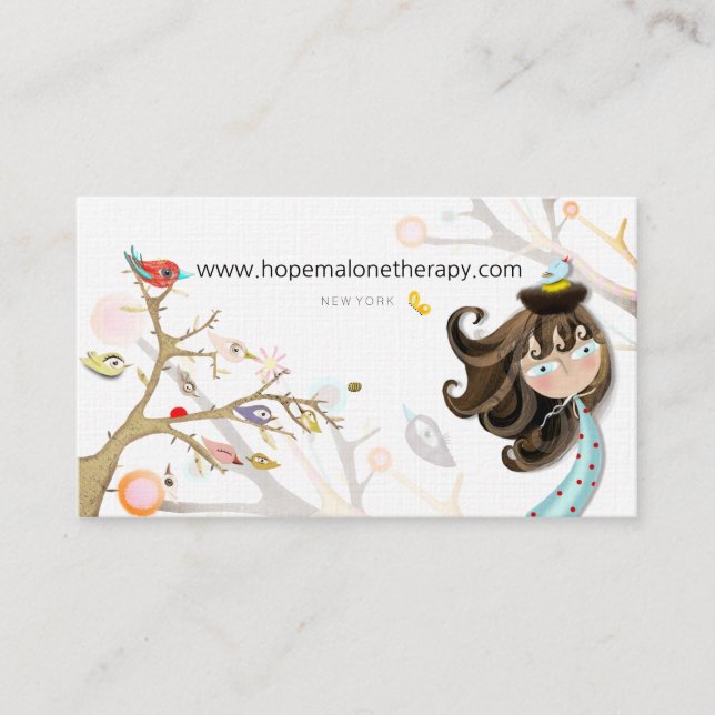 Therapist Linen Paper Business Card (Front)