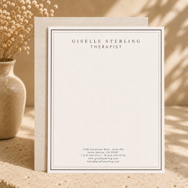Therapist Luxury Linen Natural Custom Letterhead (Creator Uploaded)