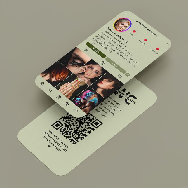 Therapist Massage Spa Wellness Sage Modern IG Business Card (Therapist Massage Spa Wellness Sage Modern IG Business Card
)