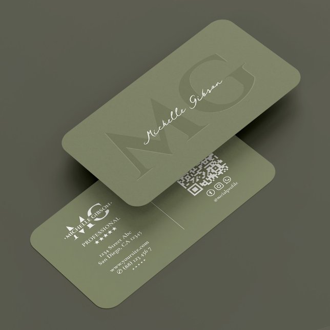 Therapist Personal Trainer Fitness Sage Modern Business Card (Therapist Personal Trainer Fitness Sage Modern Business Card
)