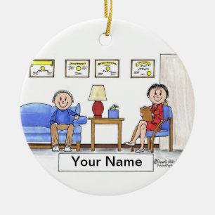 Therapist, Psychologist - Female Ceramic Tree Decoration