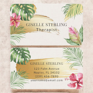 Therapist Psychologist Tropical Business Card