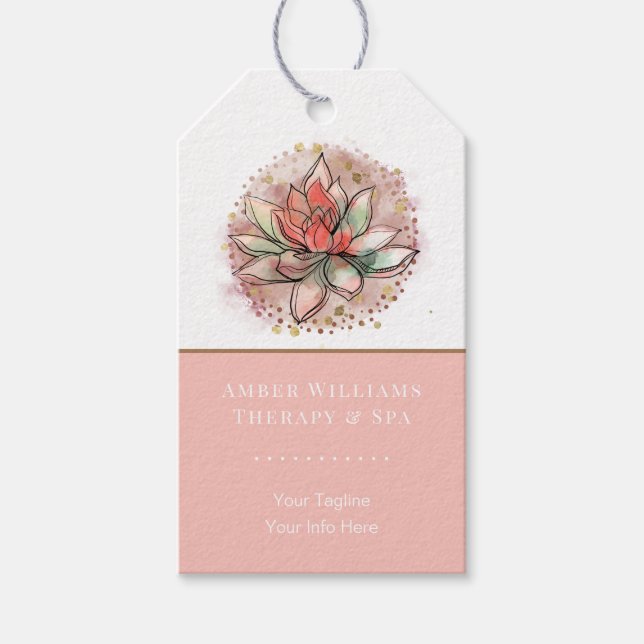 Therapist Spa Succulent Yoga Healing Hang Tag (Front)