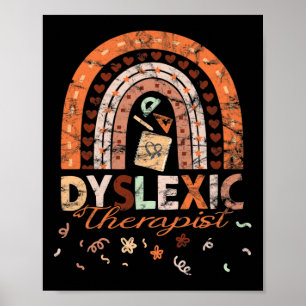 Therapist Vintage Rainbow Dyslexia Awarenes 1  Poster