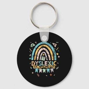 Therapist Vintage Rainbow Dyslexia Awarenes Key Ring