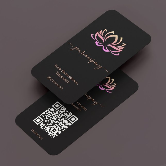 Therapist Wellness Coach Elegant Black Pink Business Card (Therapist Wellness Coach Elegant Black Pink Business Card
)