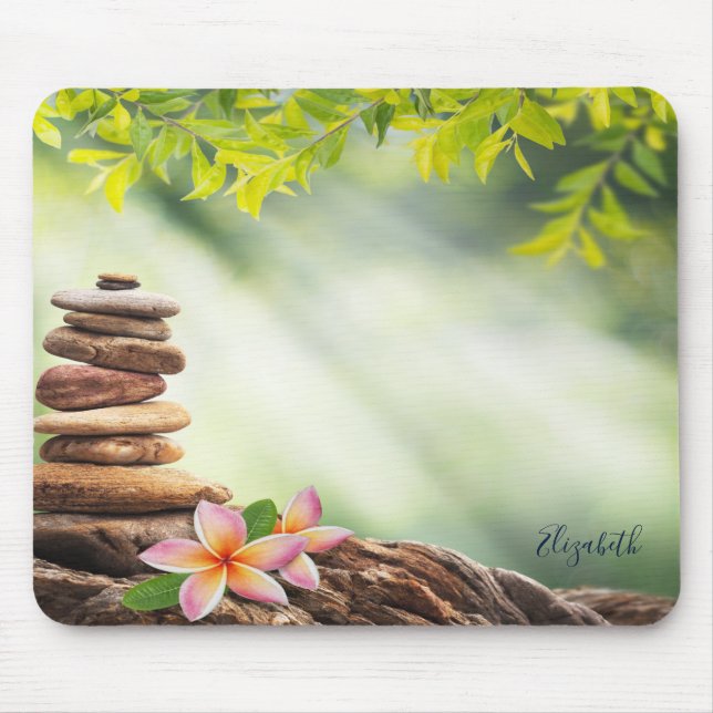 Therapist Zen Stones,Flowers,Landscape Mouse Mat (Front)