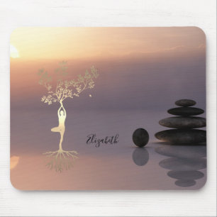 Therapist Zen Stones, Sunset Tree Silhouette Mouse Mat