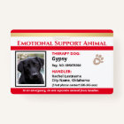 Therapy Animal ID One Photo Option Badge