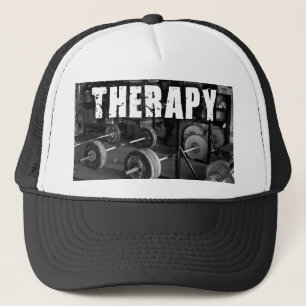 THERAPY (Barbells) - "Weight lifting" Motivational Trucker Hat