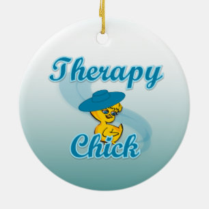 Therapy Chick #3 Ceramic Tree Decoration