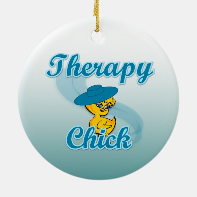 Therapy Chick #3 Ceramic Tree Decoration (Back)