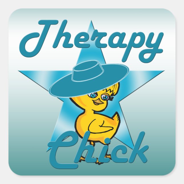 Therapy Chick #7 Square Sticker (Front)