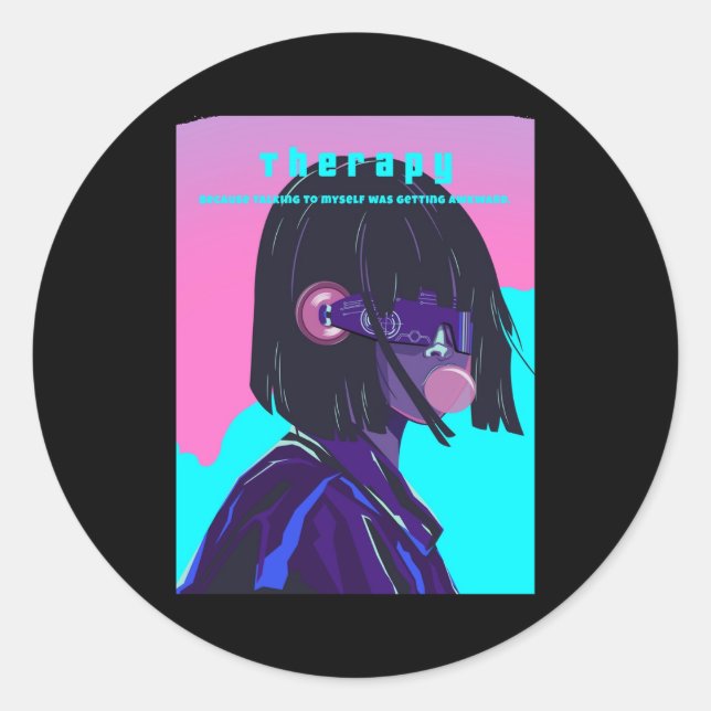 Therapy  classic round sticker (Front)
