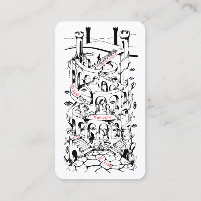 Therapy Custom Labyrinth  Business Card (Back)