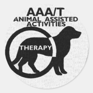 THERAPY DOG ANIMAL ASSISTED ACTIVITIES CLASSIC ROUND STICKER