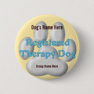 Therapy Dog ID 6 Cm Round Badge