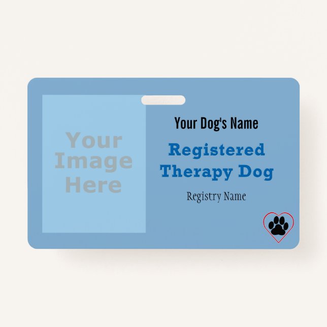 Therapy Dog ID with Logo ID Badge (Front)