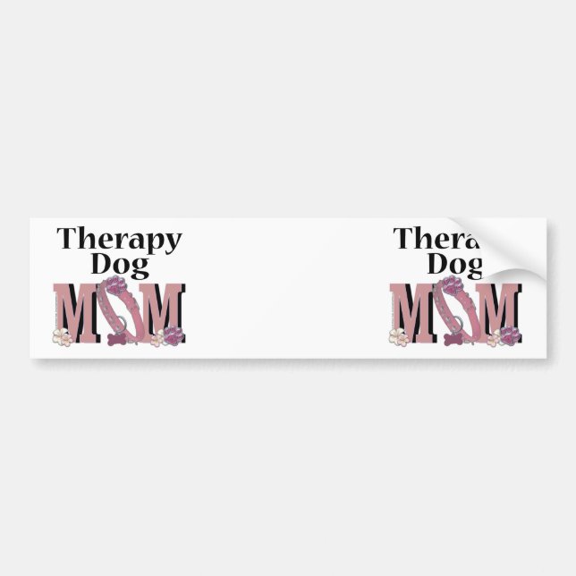 Therapy Dog MOM Bumper Sticker (Front)