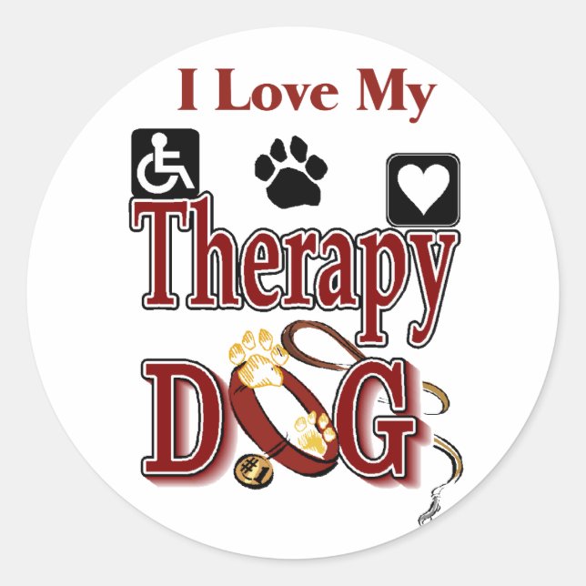 Therapy Dog Owners Gifts Classic Round Sticker (Front)