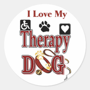 Therapy Dog Owners Gifts Classic Round Sticker