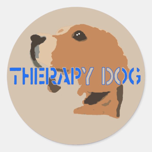 THERAPY DOG SIGN BEAGLE CLASSIC ROUND STICKER (Front)