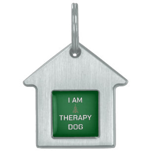 Therapy Dog Simple Christmas custom dog name tag