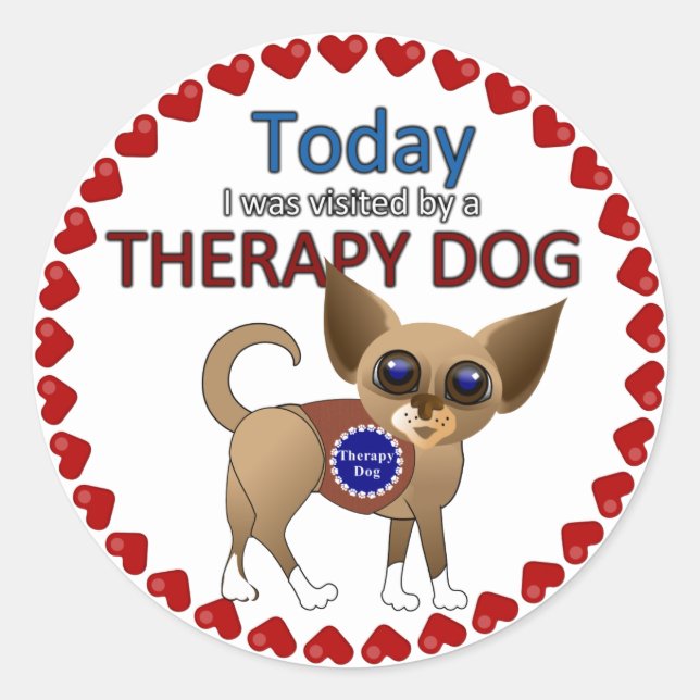 Therapy Dog Souvenir Sticker (Front)