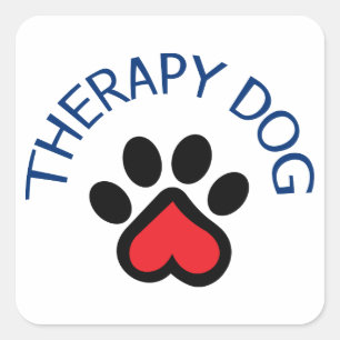 Therapy Dog Square Sticker