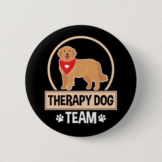 Therapy Dog Team 6 Cm Round Badge (Front)