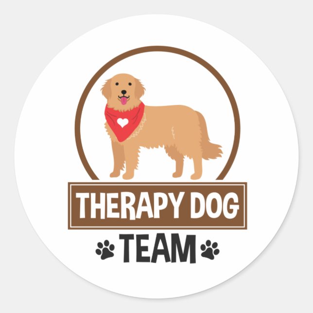 Therapy Dog Team Classic Round Sticker (Front)