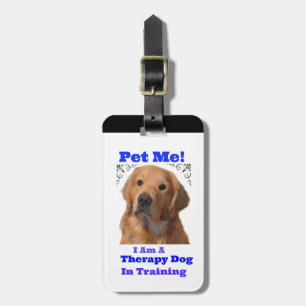 Therapy dog training tag