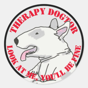 Therapy Dogtor Bull terrier Classic Round Sticker