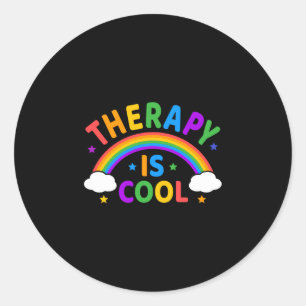 Therapy is cool ! end the stigma mental health classic round sticker