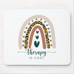 Therapy Is Cool Mental Health Awareness Rainbow Le Mouse Mat