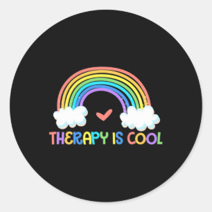Therapy Is Cool Mental Health Awareness Therapist Classic Round Sticker