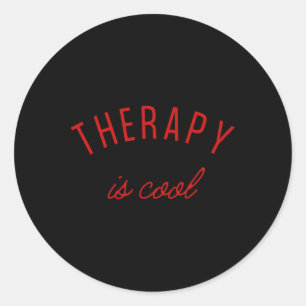 Therapy Is Cool Mental Health Problems Awareness T Classic Round Sticker