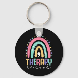 Therapy Is Cool Mental Health S Awareness Rainbow Key Ring