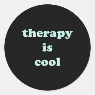 Therapy Is Cool Mint Green Mental Health Awareness Classic Round Sticker