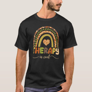 Therapy Is Cool Retro Mental Health Awareness Rain T-Shirt