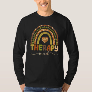 Therapy Is Cool Retro Mental Health Awareness Rain T-Shirt
