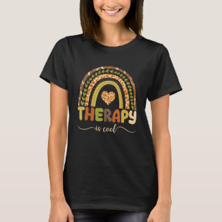 Therapy Is Cool Retro Mental Health Awareness Rain T-Shirt