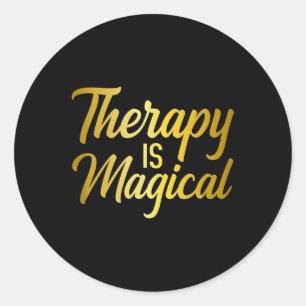 Therapy Is Magical Mental Health Awareness Therapi Classic Round Sticker
