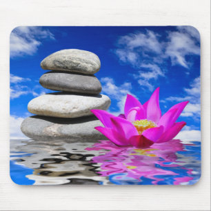 Therapy Rock Stones & Lotus Flower Mouse Mat