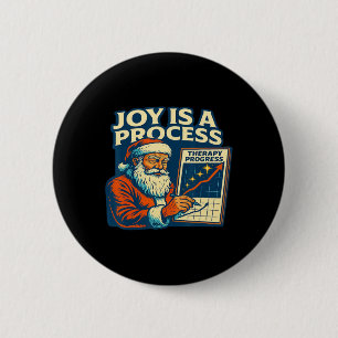 Therapy Santa Progress Journey Holiday Humour Psyc 6 Cm Round Badge