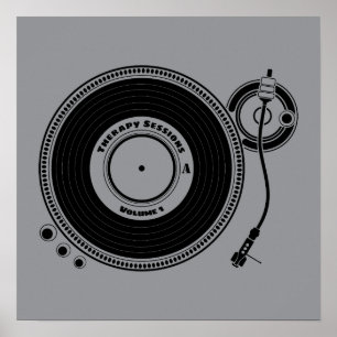 Therapy Sessions Black Poster