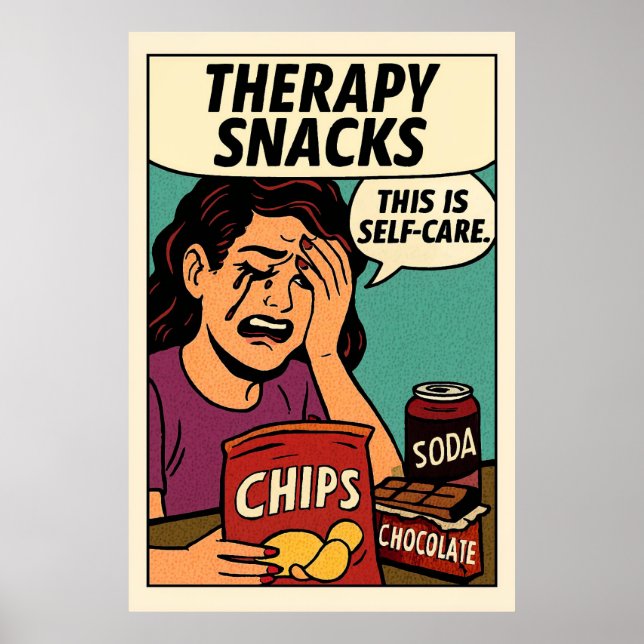Therapy Snacks – Pop Art Emotional Comfort Poster (Front)