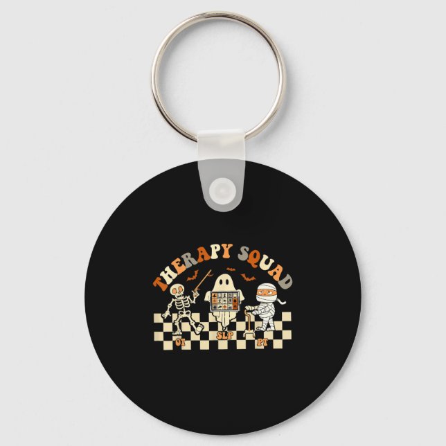 Therapy Squad Slp Ot Pt Ghost Halloween Nurse Cost Key Ring (Front)