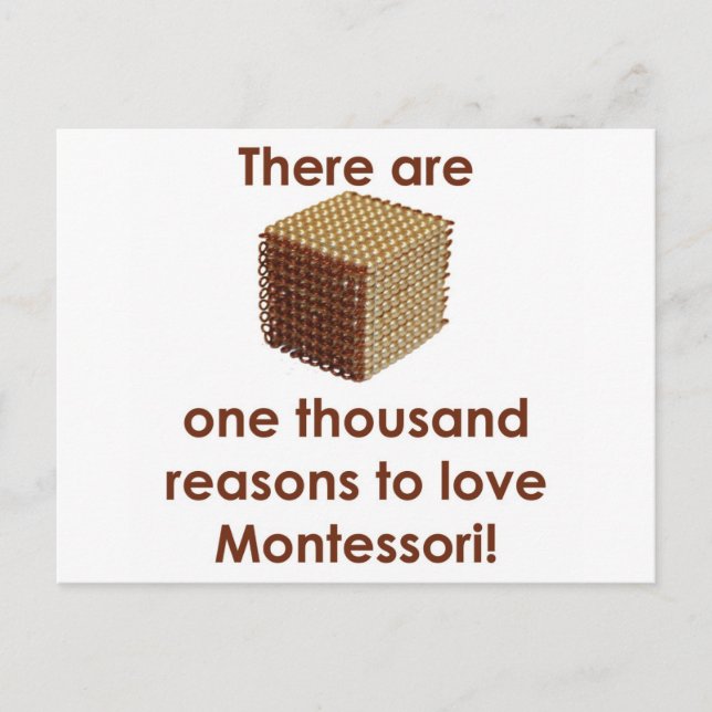 There are 1000 Reasons to Love Montessori Postcard (Front)
