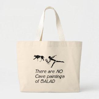 There Are No Cave Paintings of Salad Large Tote Bag
